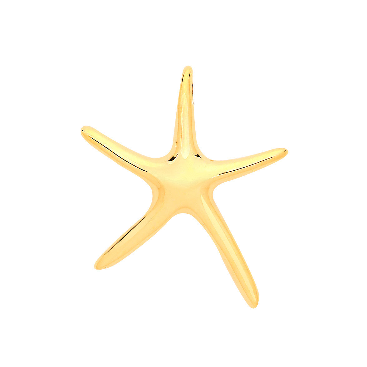 Yellow Solid Gold Starfish Pendant